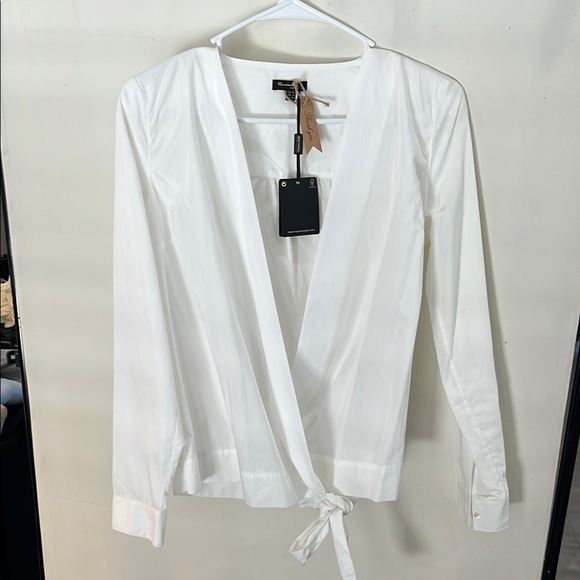 Massimo Dutti Tops - Massimo Dutti White Wrap Blouse